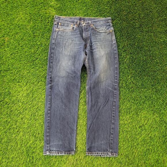 LEVIS 505 Jeans 34x29 Faded Stonewash Whiskered - Picture 1 of 16